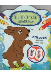 Állatkölykök kifestőkönyv - Csillogó állatfotós matricákkal (nyuszi)